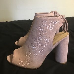Leight Pink/Beige Wedge Heels