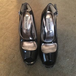 Steve Madden Black Strap Heels