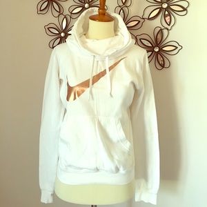 White with Rose Gold Nike check Sweatshirt/Hoodie