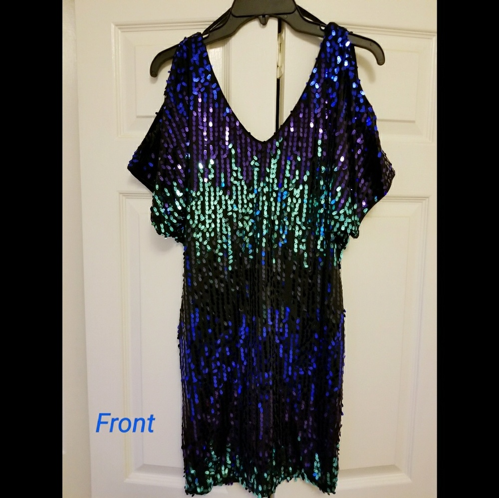 AS U WISH Sequin Embellished Multi Color Dress