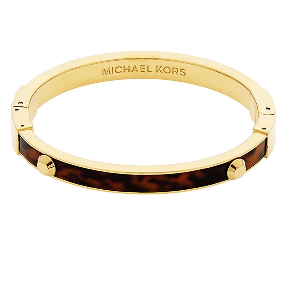 Michael Kors Gold-Tone Tortoise Hinge Bracelet