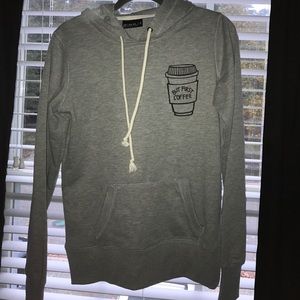 Grey "But First Coffee" Hoodie