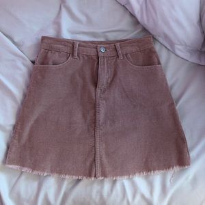 Brandy Melville Pink Corduroy Skirt
