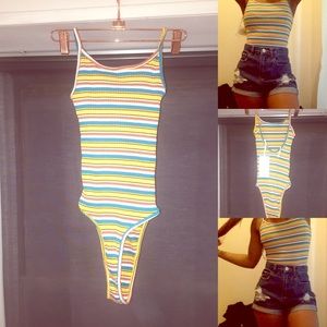 Colorful Striped Body Suit *SOLD*