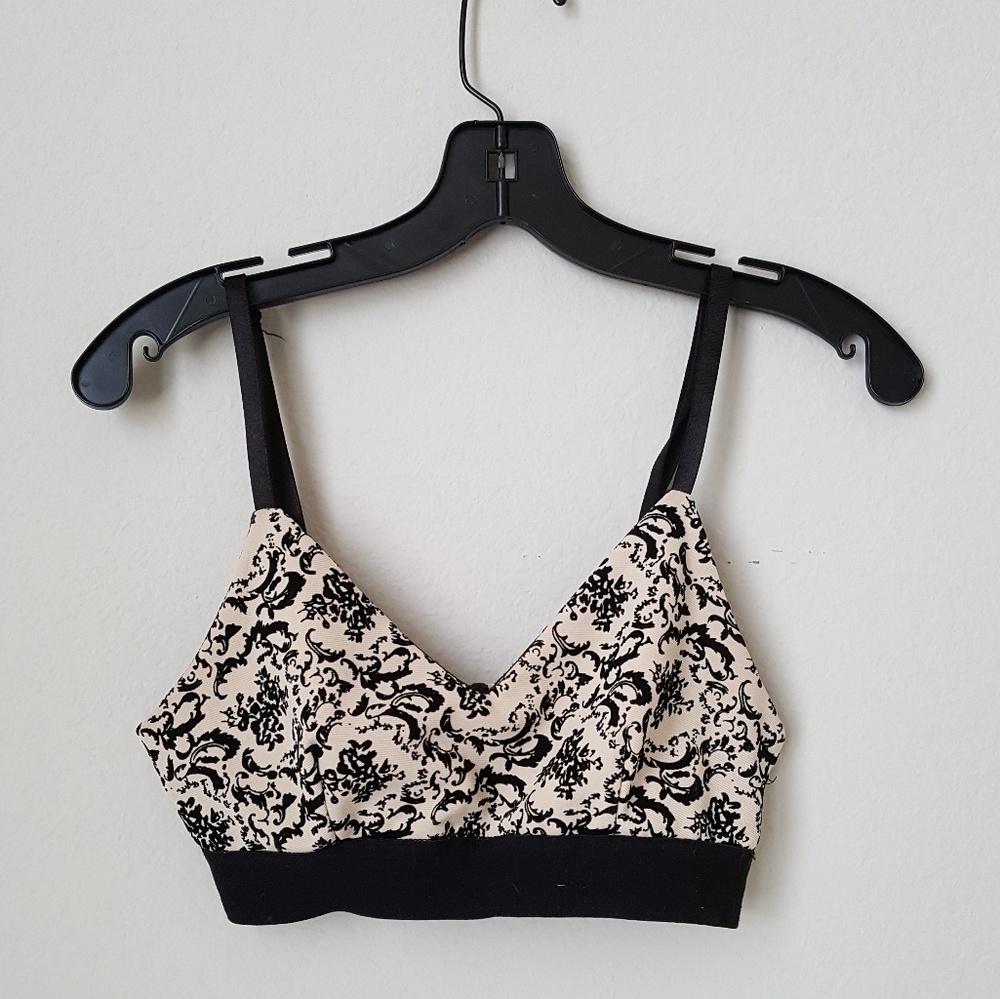 Velvet floral bralette