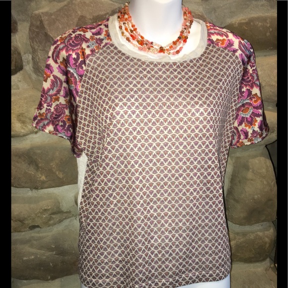 Zara Boho Chic Multi-Print Multi-Fabric Chic top M - Picture 1 of 5