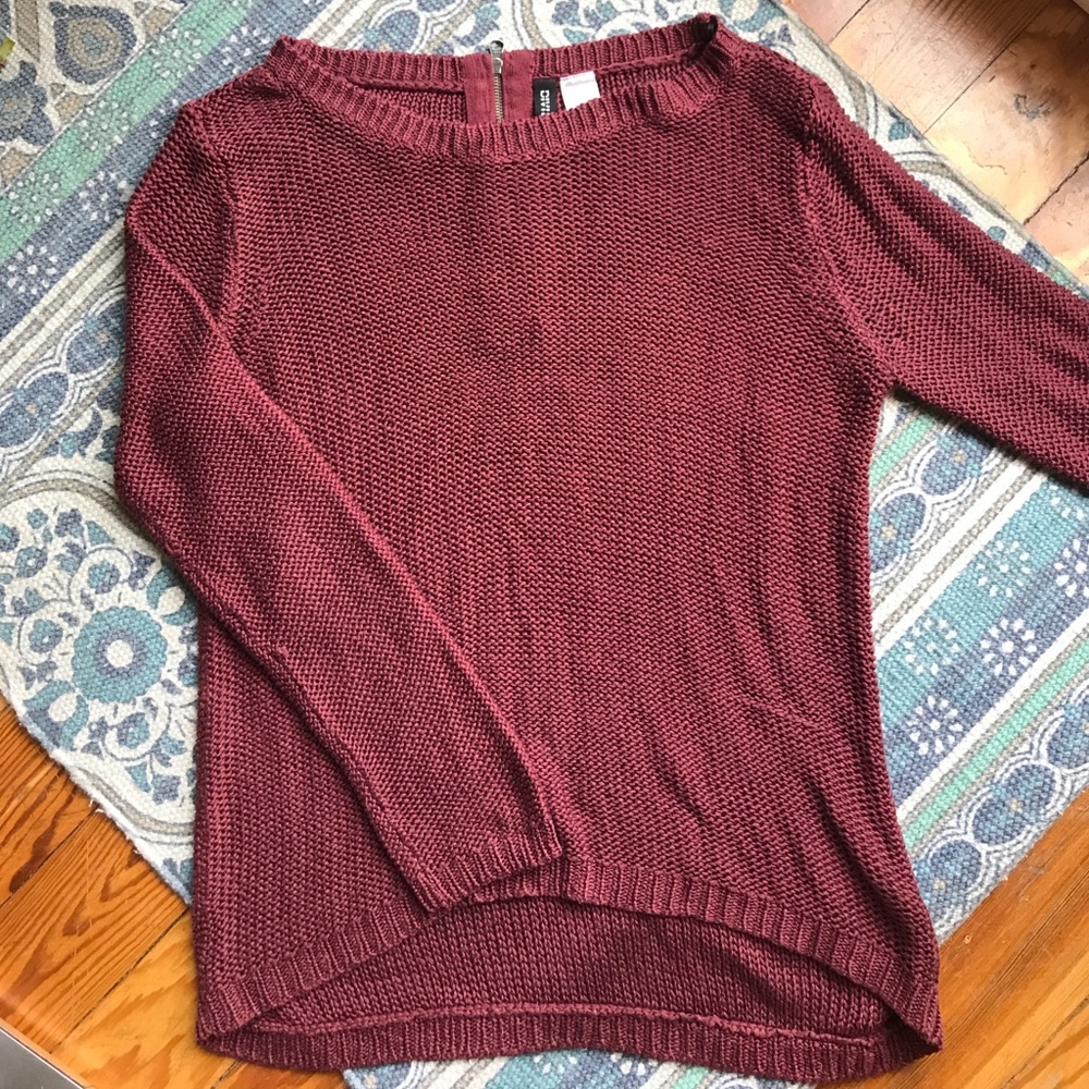 Knitted Burgundy/Wine Sweater