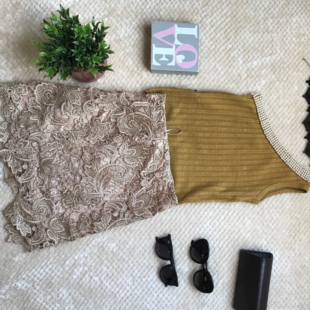 Gorgeous gold lace skirt