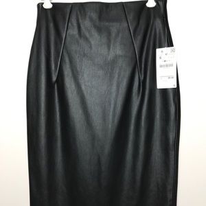 NEW! Zara Faux Leather high waisted pencil skirt