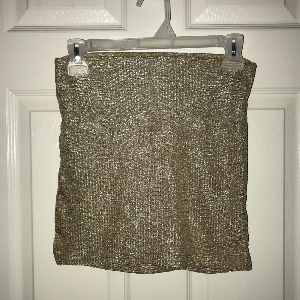 BCBG Gold Holiday Mini Skirt