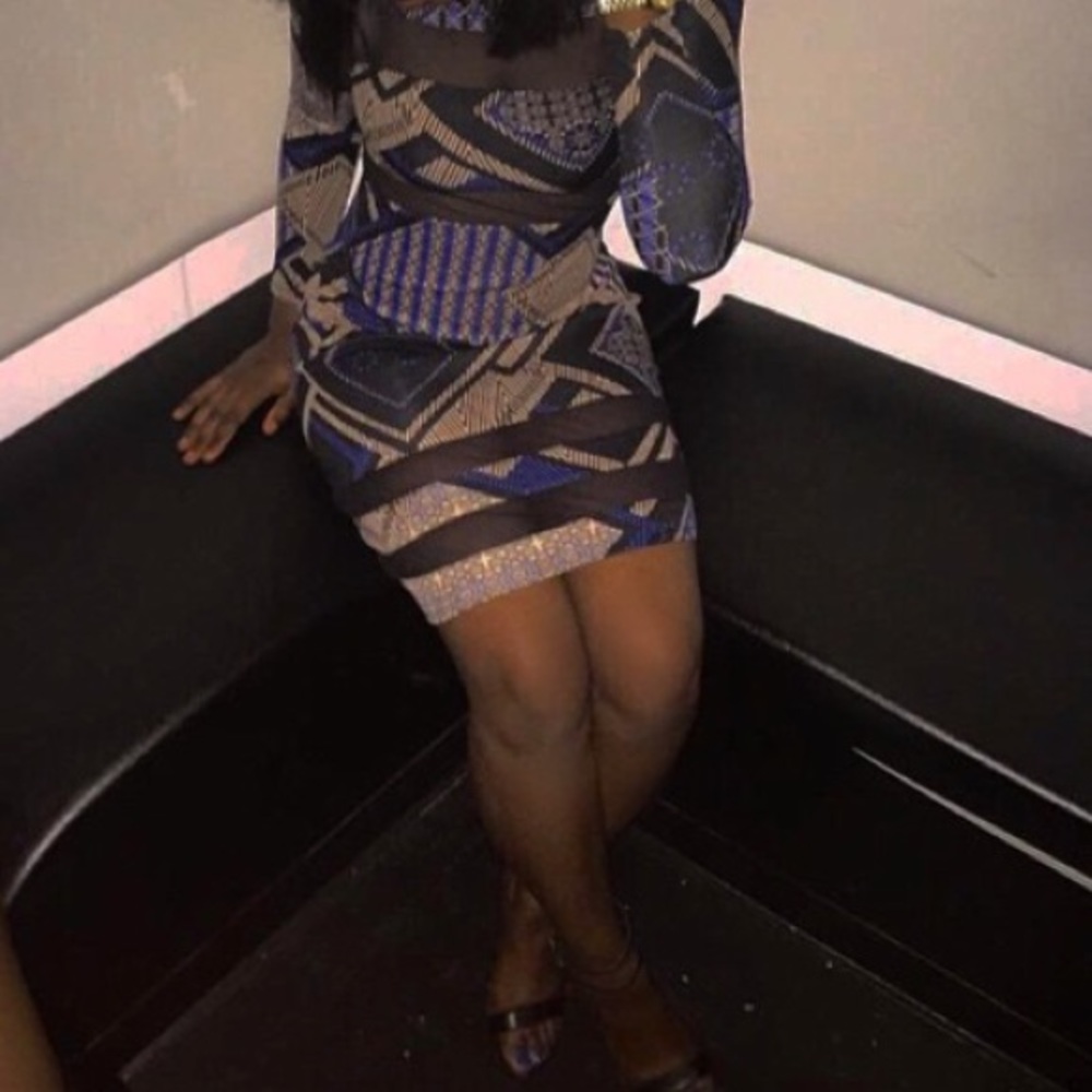 Patterned mesh dress