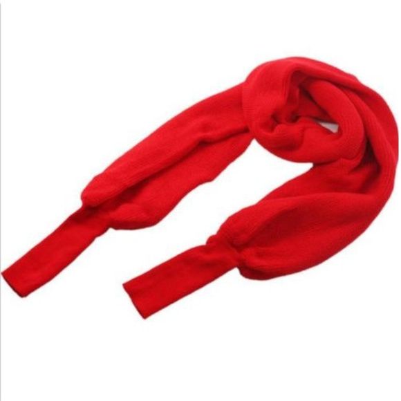 Unisex Warm Knit Scarf Sweater Shawl w/ Sleeves - Picture 2 of 5