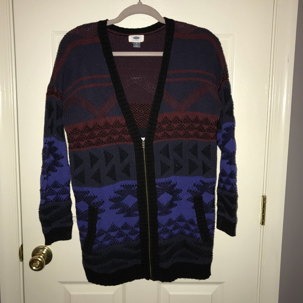Hipster Aztec Zip Up Cardigan