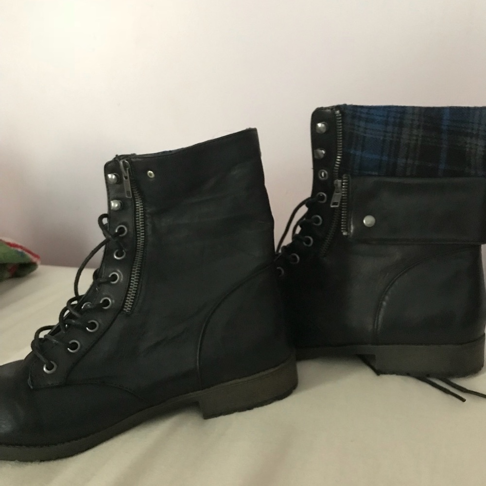 Black combat boots