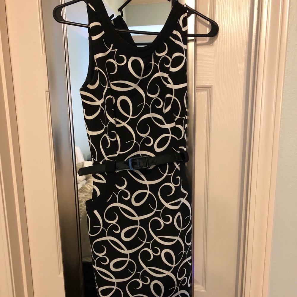 Black and White A-Line Dress