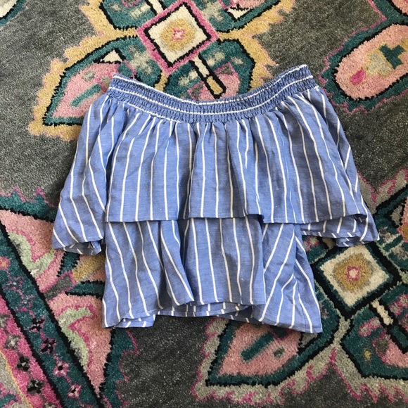 Off-the-Shoulder stripe Top - Picture 2 of 4