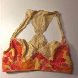 Lace bralette (yellow red orange)