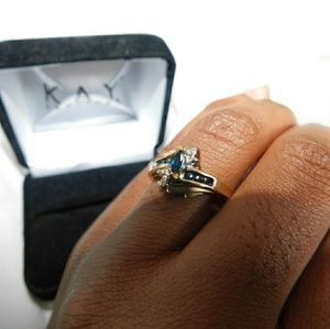 Blue Diamond 14K Gold ring