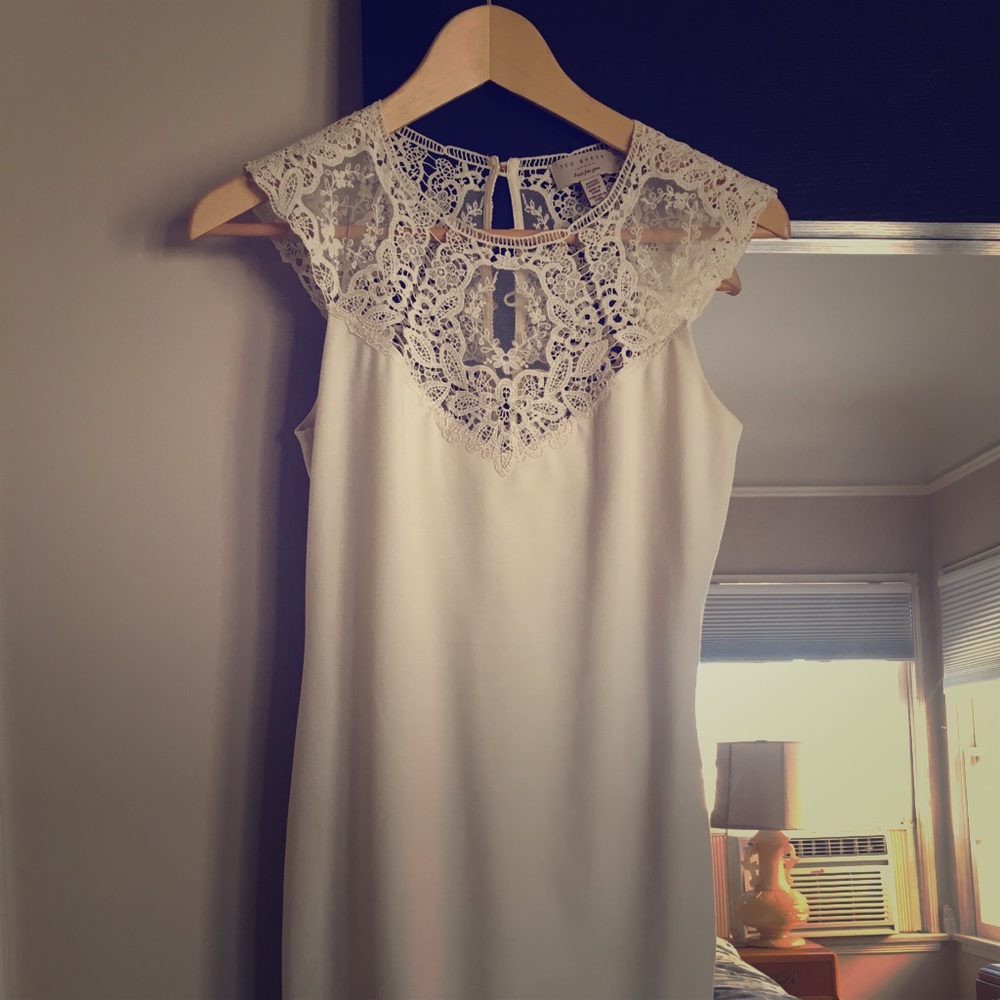 Ted Baker white/cream knee length dress w lace