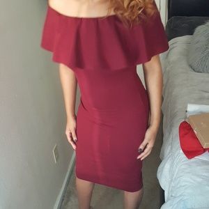 Off the Shoulder Layered Bodycon Dress