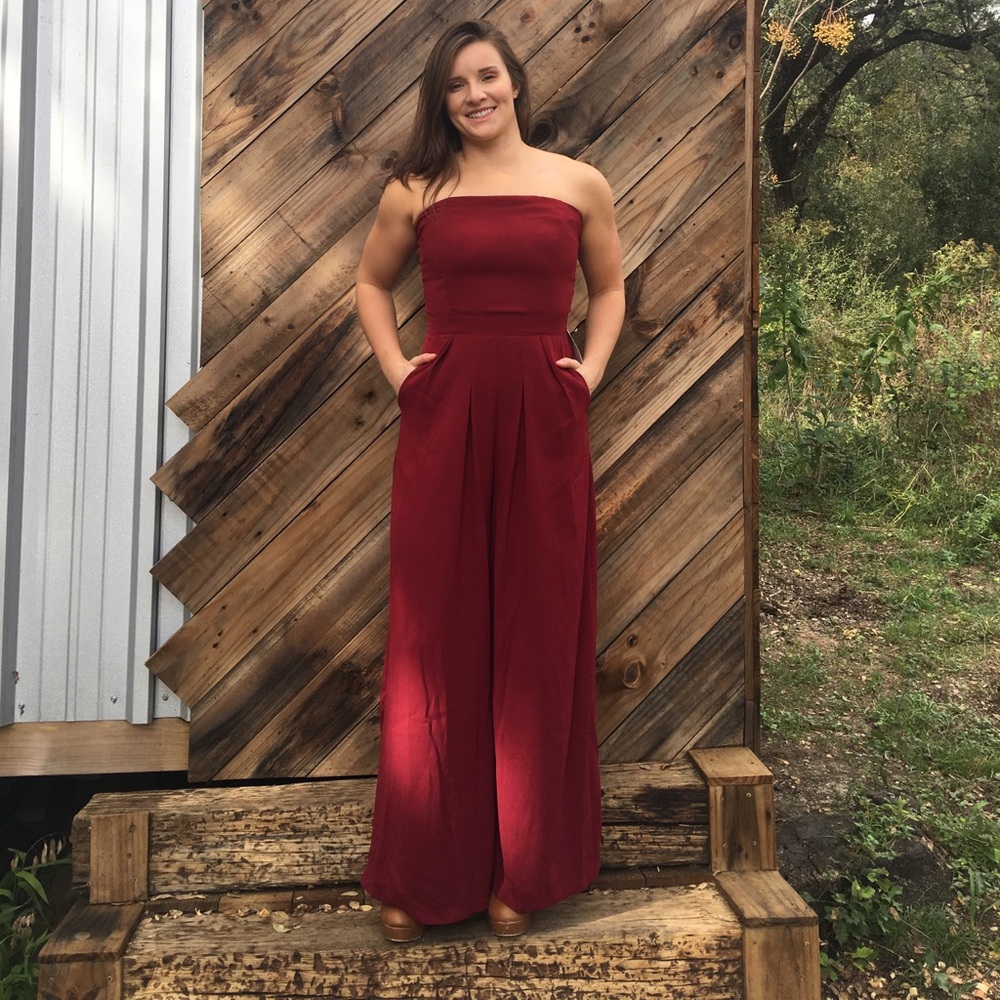 Tube wide leg maroon jumper
