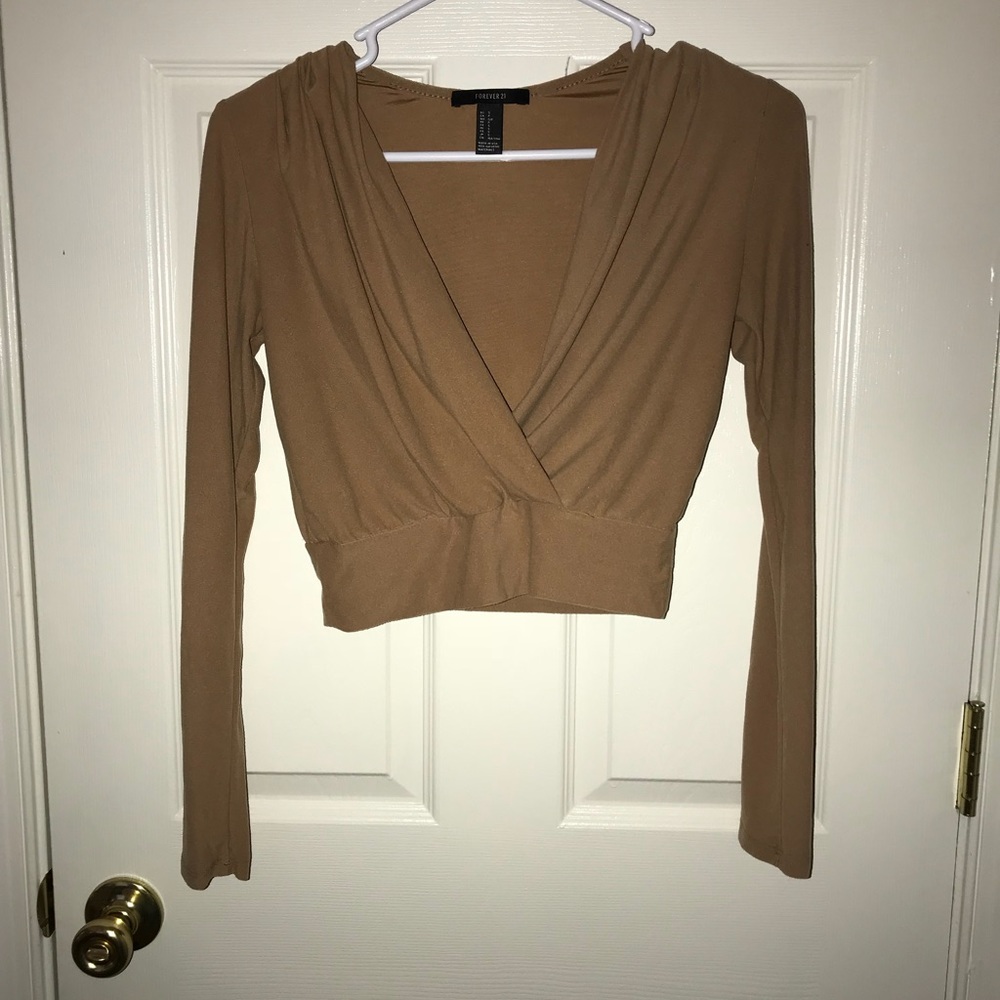 Mustard Long Sleeve Crop Top