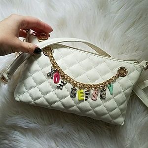 Quilted White Betsey Johnson Crossbody Bag