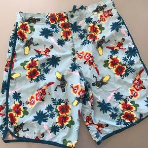 NWOT Hawaiian Batman and Robin board shorts