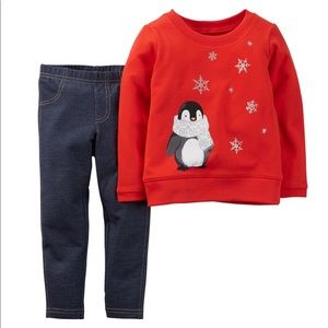 Carter's Baby Girl French Terry Top and jeggings