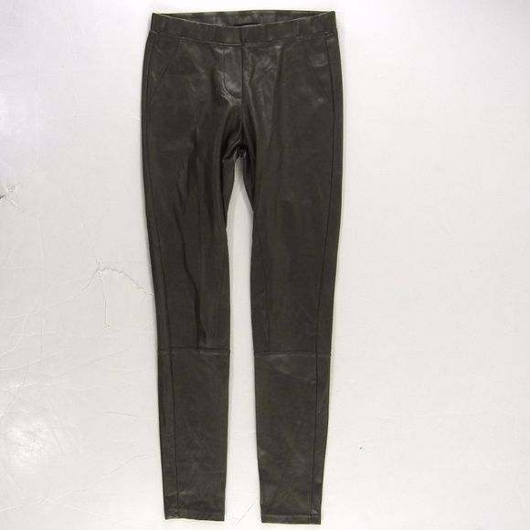 olive green faux leather leggings