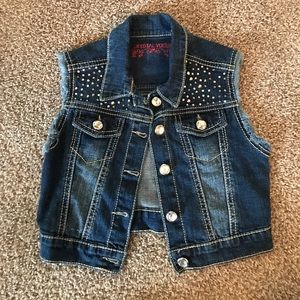Girls denim and sparkle vest