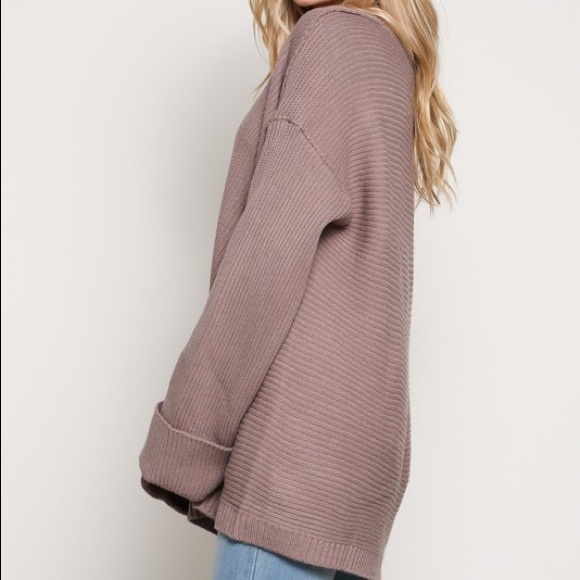 🆕Ana Mauve V Neck Knit Bell Sleeve Sweater - Picture 5 of 7