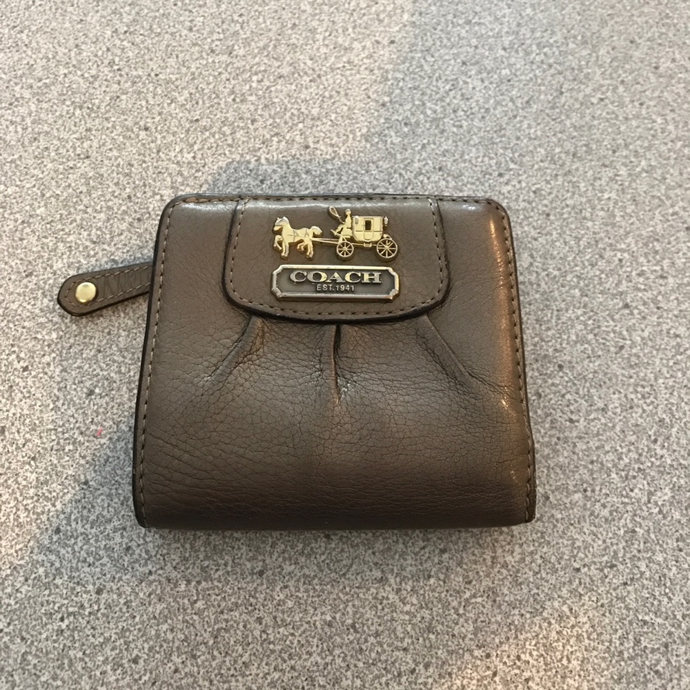 Authentic Small Bronze/Gold Coach Wallet