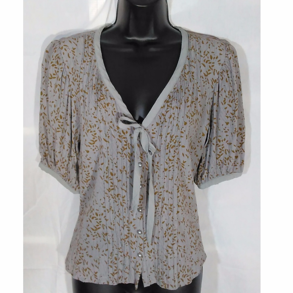 Anthropologie Darling Brand Blouse grey print