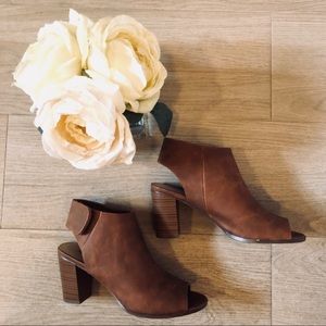 Peep toe booties