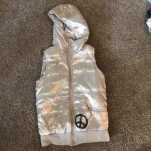 Girls silver puffer vest