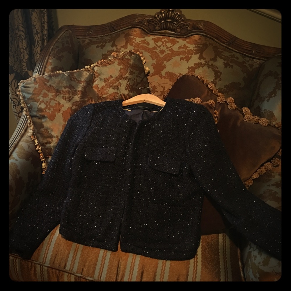 Sparkling deep purple tweed jacket