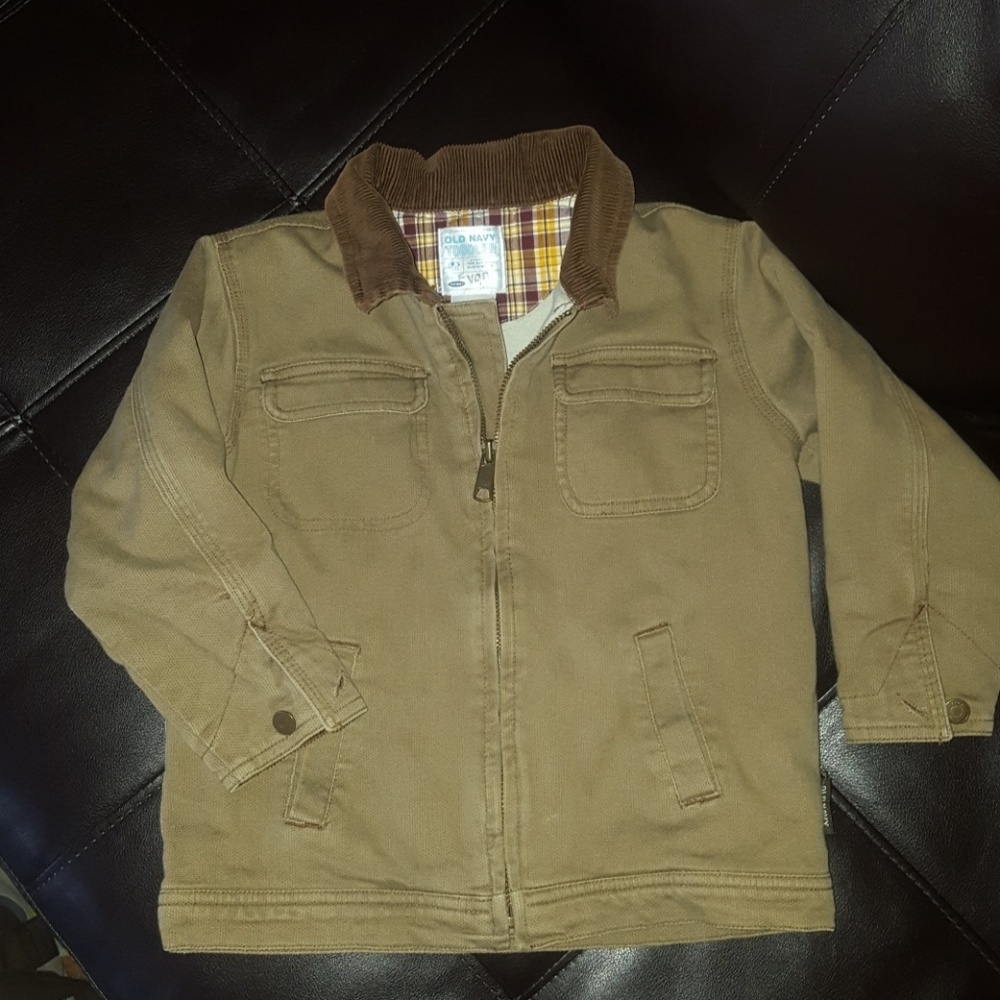 Boys Old Navy corduroy lined zipper jacket size 5T