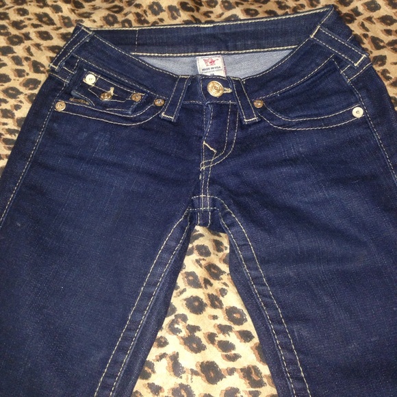 True Religion fit and flare jeans with gold sequin - Picture 3 of 4