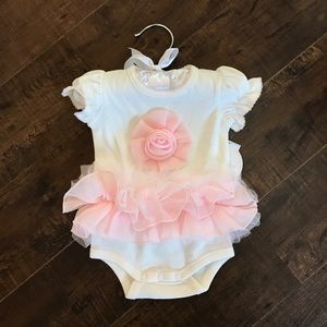 Rose pink tutu onesie