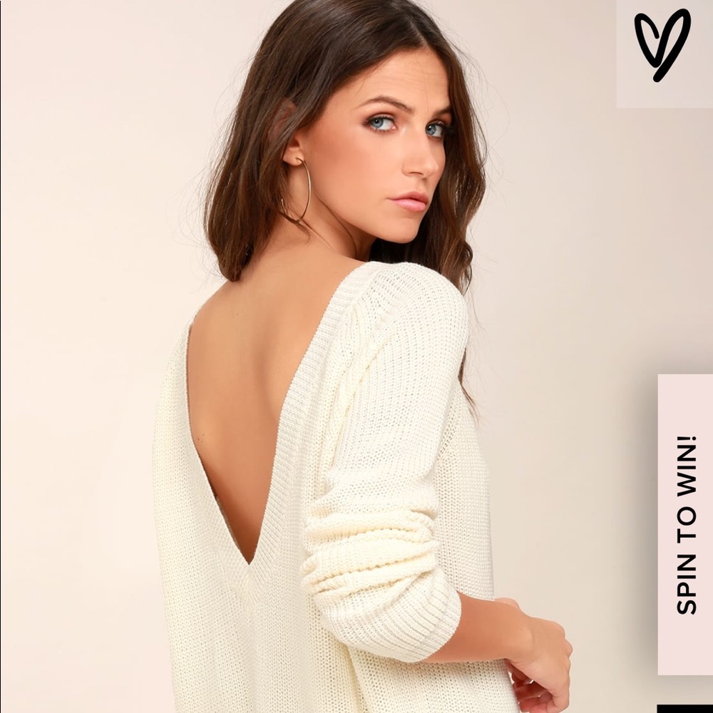 Creme Backless Sweater