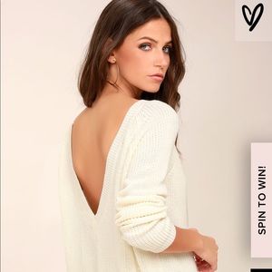 Creme Backless Sweater