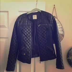 Quilted Black Leather Jacket