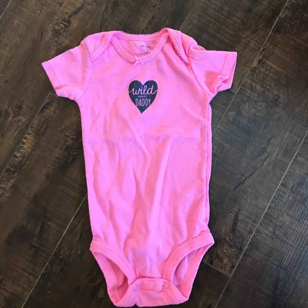 Never worn pink “wild about daddy” onesie