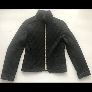 BURBERRY BLACK QUILTED ZIP UP JACKET