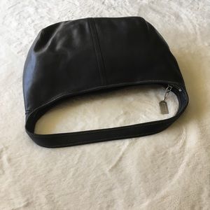 Black leather coach purse