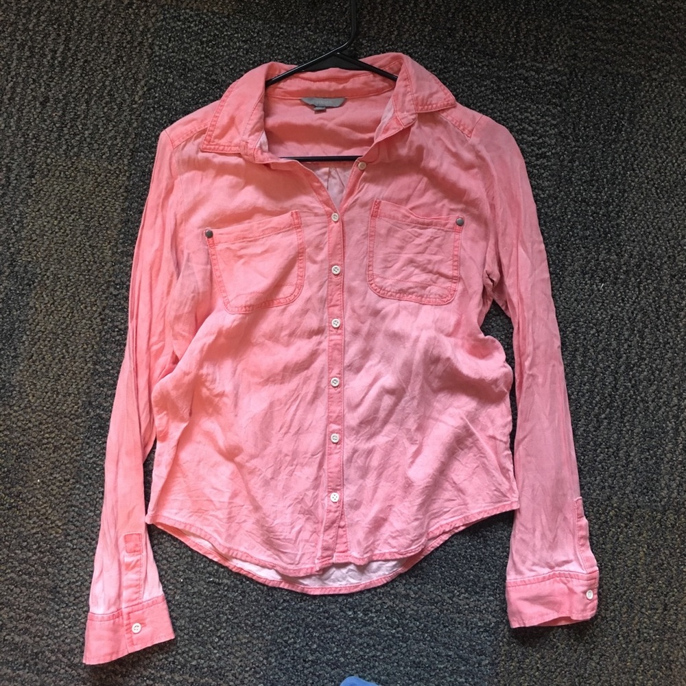 Pink button up by rubbish