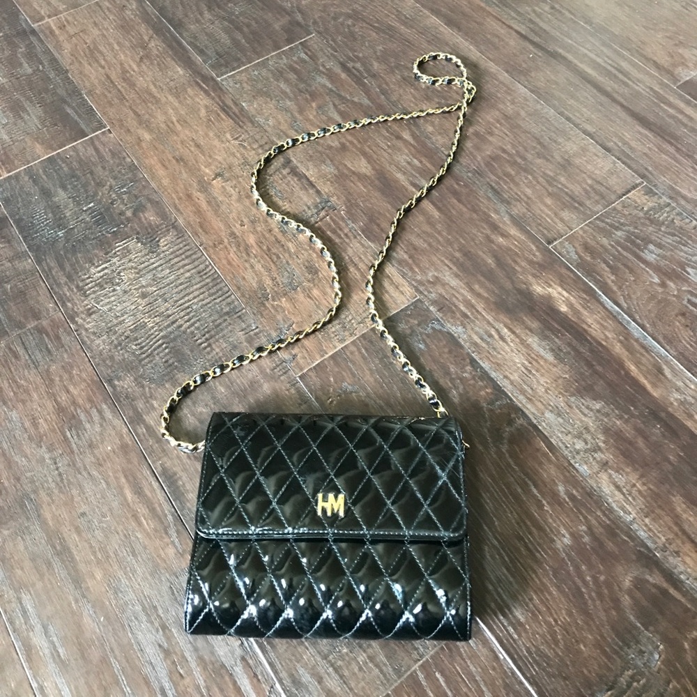 Hanae Mori black cross body bag