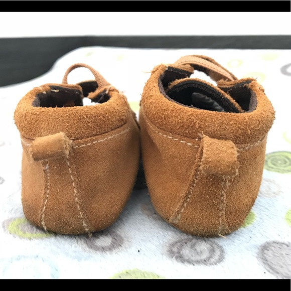 Leather Soft Sole Sz 3 Baby Toddler Moccasin Shoes - Picture 3 of 5