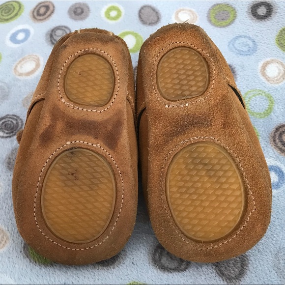 Leather Soft Sole Sz 3 Baby Toddler Moccasin Shoes - Picture 4 of 5